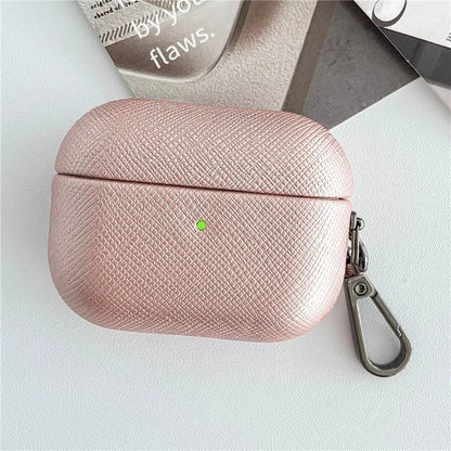 For Apple AirPods 3 Cross Texture Bluetooth Earphone Cover PU Leather Protective Case