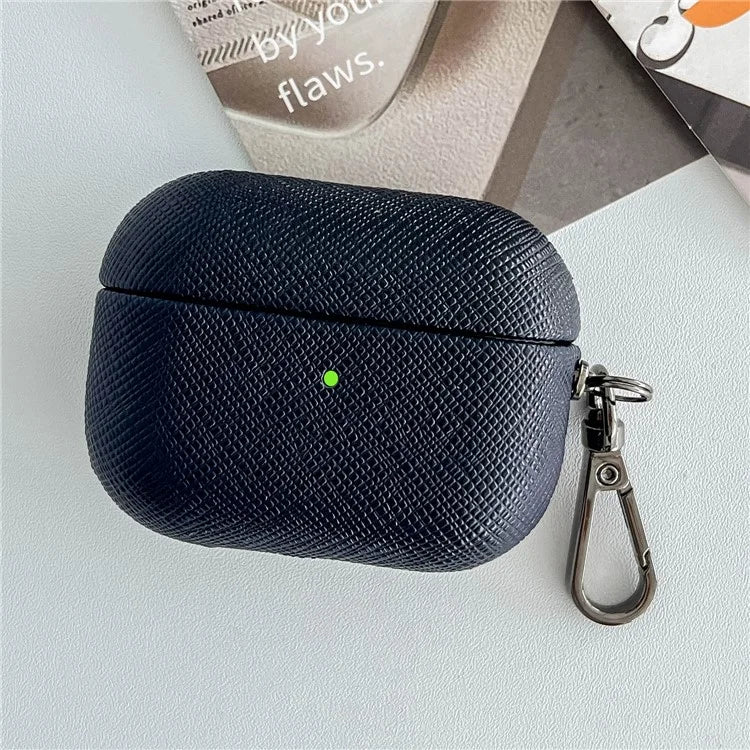 For Apple AirPods 3 Cross Texture Bluetooth Earphone Cover PU Leather Protective Case