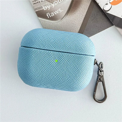 For Apple AirPods 3 Cross Texture Bluetooth Earphone Cover PU Leather Protective Case