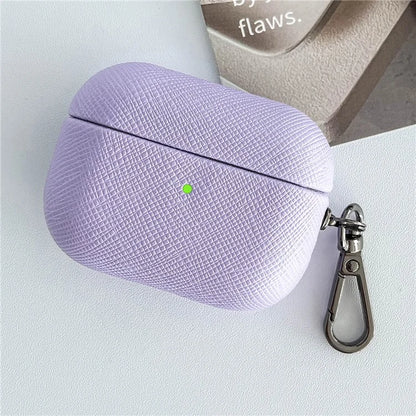 For Apple AirPods 3 Cross Texture Bluetooth Earphone Cover PU Leather Protective Case