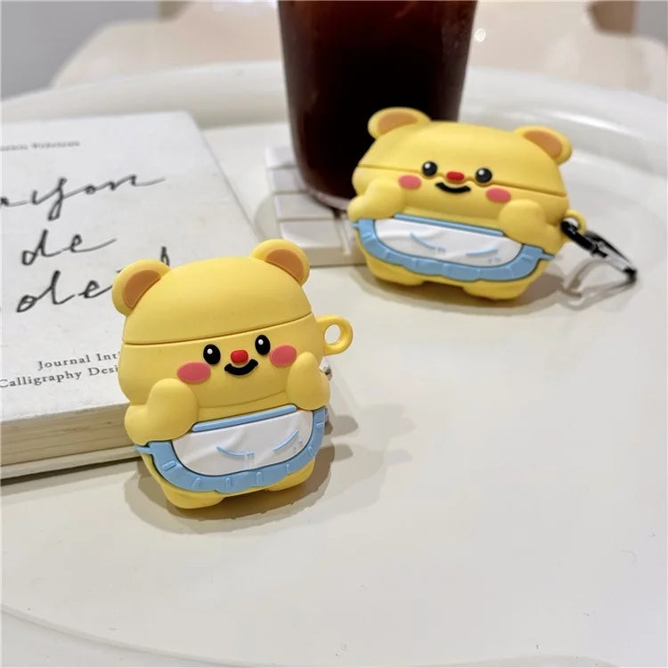 For Apple AirPods Pro / Pro 2 Case Bluetooth Earphone Protective Sleeve Cute Apron Bear Design