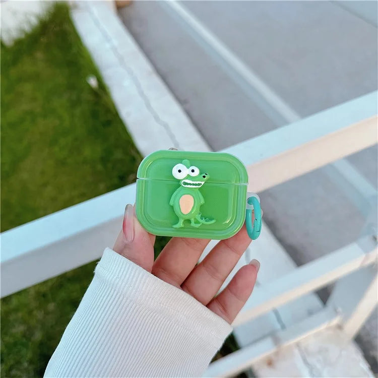 For Apple Airpods 3 TPU Earphone Cover Cute Decor Case Charging Bin Sleeve with Ring Buckle