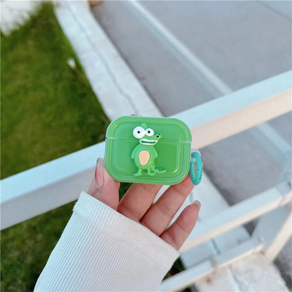 For Apple Airpods 3 TPU Earphone Cover Cute Decor Case Charging Bin Sleeve with Ring Buckle