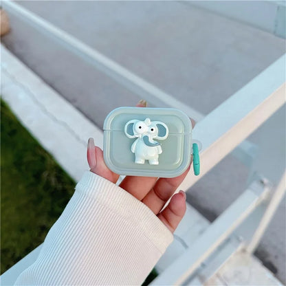 For Apple Airpods 3 TPU Earphone Cover Cute Decor Case Charging Bin Sleeve with Ring Buckle