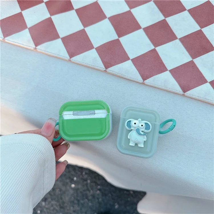 For Apple Airpods 3 TPU Earphone Cover Cute Decor Case Charging Bin Sleeve with Ring Buckle