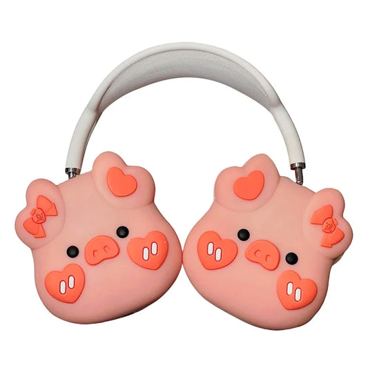 For Airpods Max Headphone Earpad Protector Soft Silicone Headset Cover Lovely Piggy Shape Design