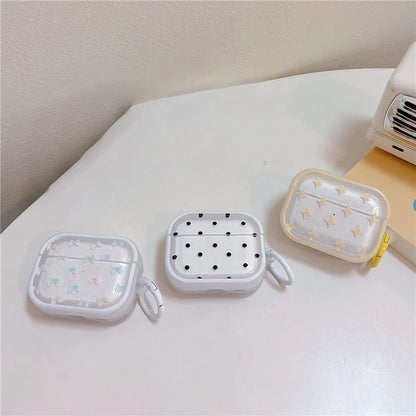 For Apple AirPods 3 Bluetooth Earphone Case Fresh Pattern TPU Anti-Drop Cover with Ring Buckle