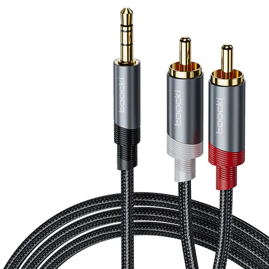 TOOCKI TQ-X41 3m 3.5mm Aux Cable 3.5mm Jack to 2RCA Male Stereo Y-Splitter Cable