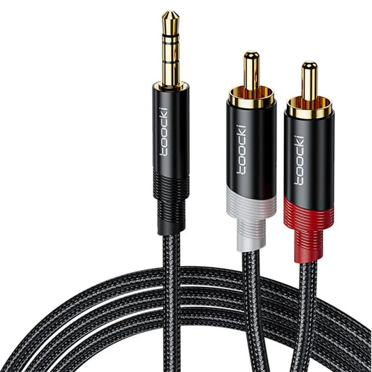 TOOCKI TQ-X41 2m Y Splitter Stereo Audio Adapter Cable 3.5mm Jack to 2RCA Male Cord