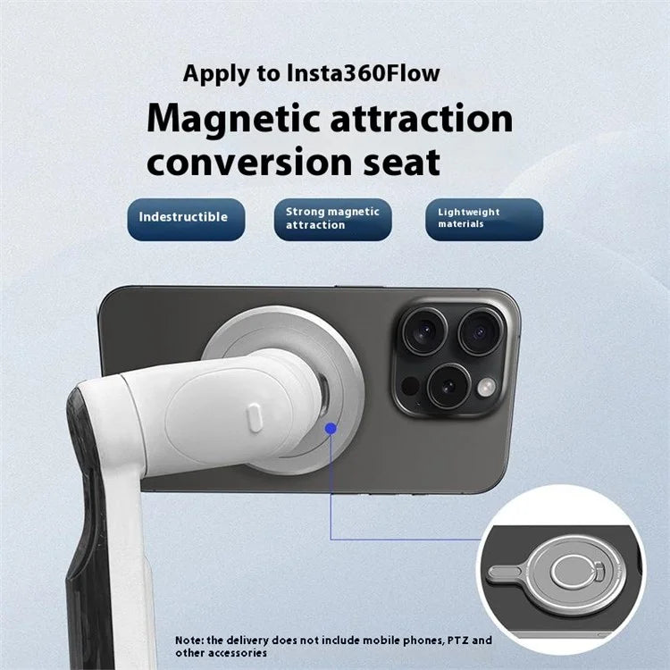 BRDRC For Insta360 Flow Handle Gimbal Magnetic Phone Bracket Compatible with MagSafe Adapter