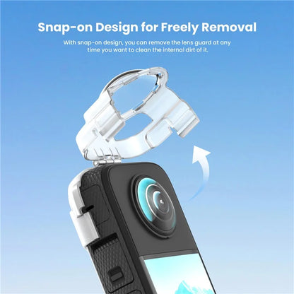 AMAGISN For Insta360 X3 Snap-on Lens Guard PC Camera Lens Cap Anti-fog Protector