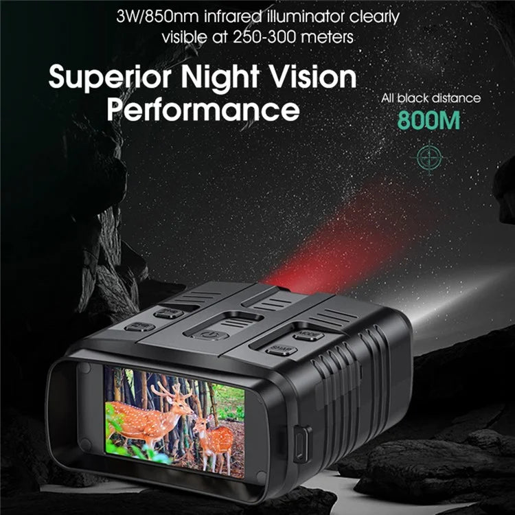 R19 Night Vision 2K Ultra HD Binoculars Digital Zoom 3.2 Inch Screen Outdoor Hunting Telescope