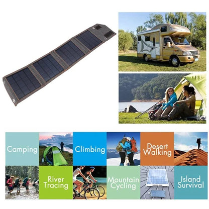 FSC-8W Foldable 4 Solar Panel 8W Solar Cell Charger Mobile Power Bank for Camping Hiking