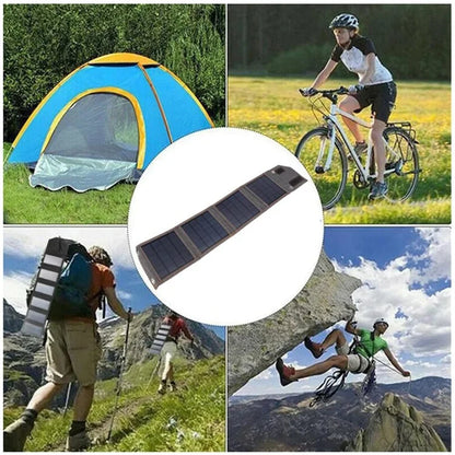 FSC-8W Foldable 4 Solar Panel 8W Solar Cell Charger Mobile Power Bank for Camping Hiking