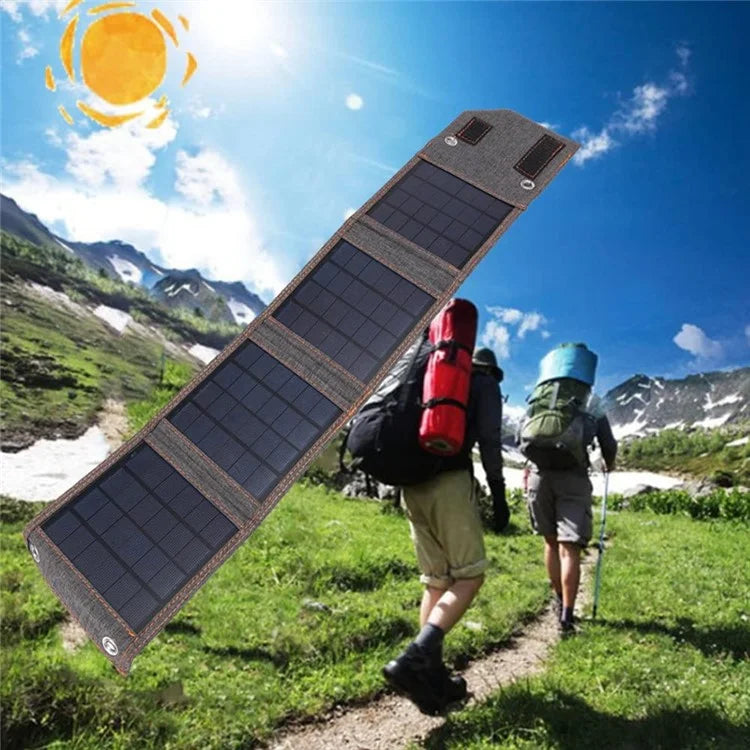 FSC-8W Foldable 4 Solar Panel 8W Solar Cell Charger Mobile Power Bank for Camping Hiking