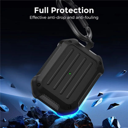 AHASTYLE WG145 For Apple AirPods Pro 2 Earphone Case Shockproof Carbon Fiber Texture TPU Cover