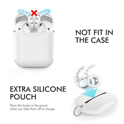 AHASTYLE PT14 for Apple AirPods with Charging Case (2016)  /  (2019)  /  AirPods with Wireless Charging Case (2019) 3 Pairs Ear Cap with Hook