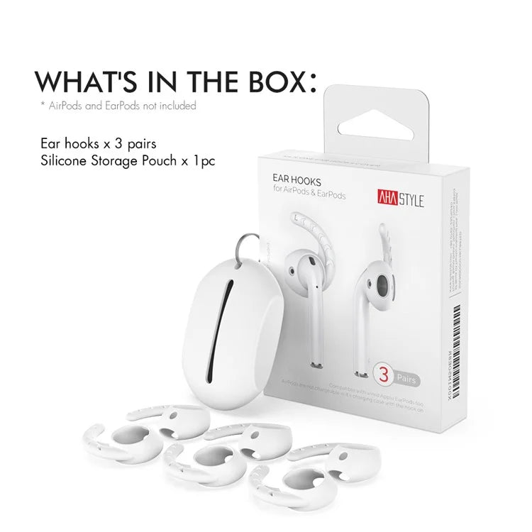 AHASTYLE PT14 for Apple AirPods with Charging Case (2016)  /  (2019)  /  AirPods with Wireless Charging Case (2019) 3 Pairs Ear Cap with Hook