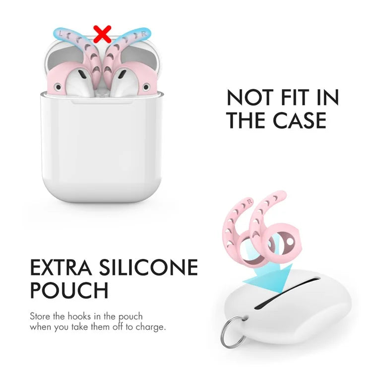 AHASTYLE PT14 for Apple AirPods with Charging Case (2016)  /  (2019)  /  AirPods with Wireless Charging Case (2019) 3 Pairs Ear Cap with Hook