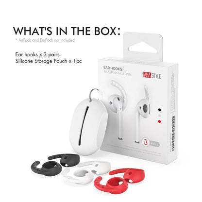 AHASTYLE PT14 for Apple AirPods with Charging Case (2016)  /  (2019)  /  AirPods with Wireless Charging Case (2019) 3 Pairs Ear Cap with Hook