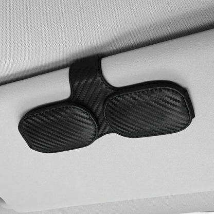 Car Sunglasses Holder Vehicle Visor Clip Magnetic PU Leather Sun Glasses Eyeglass Hanger Carbon Fiber